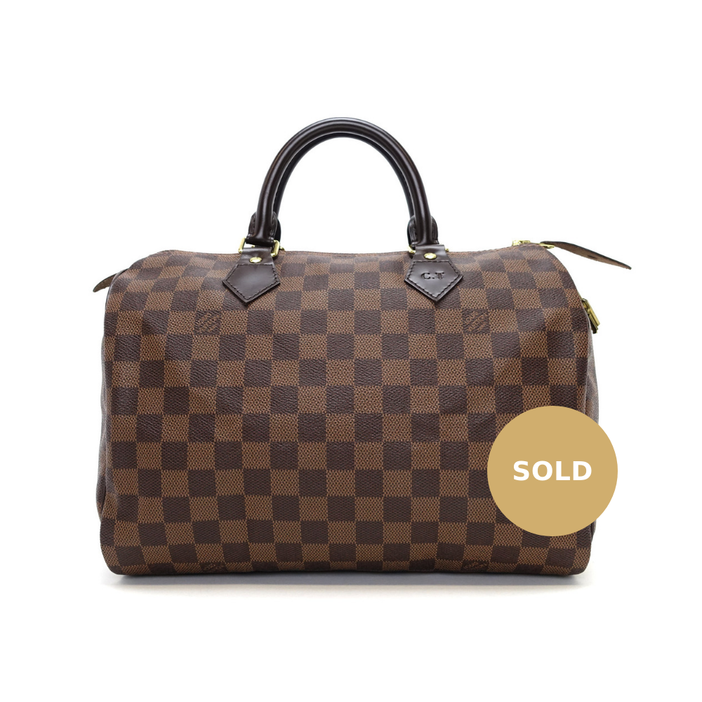 speedy 30 damier ebène canvas handbag