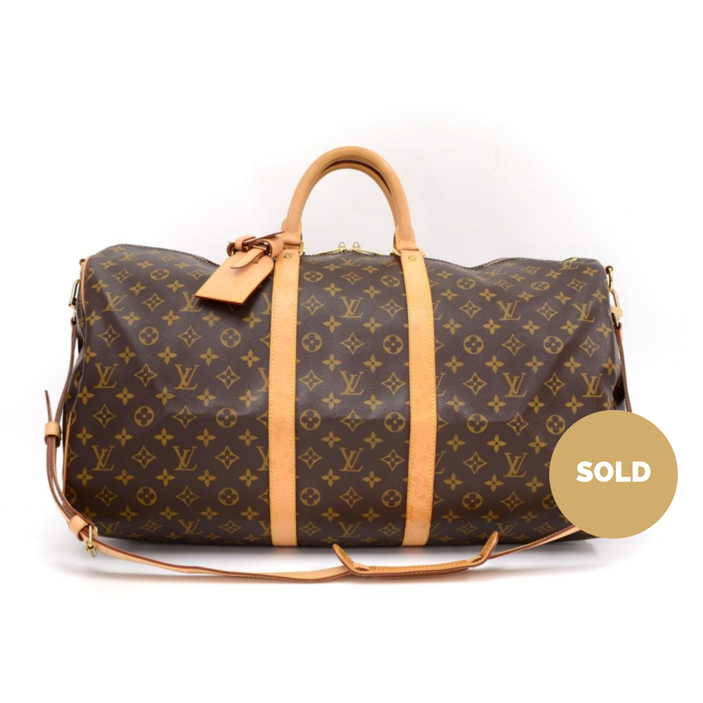 monogram canvas keepall 55 bandouliere duffel bag with strap