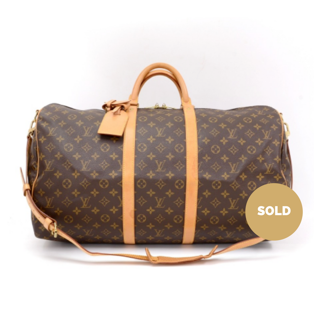 monogram canvas keepall 55 bandouliere duffel bag with strap