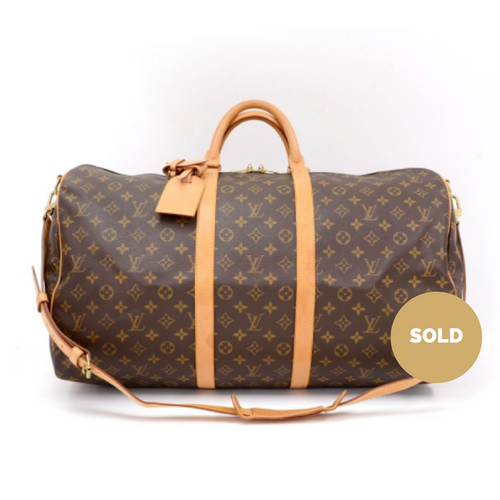 monogram canvas keepall 55 bandouliere duffel bag with strap
