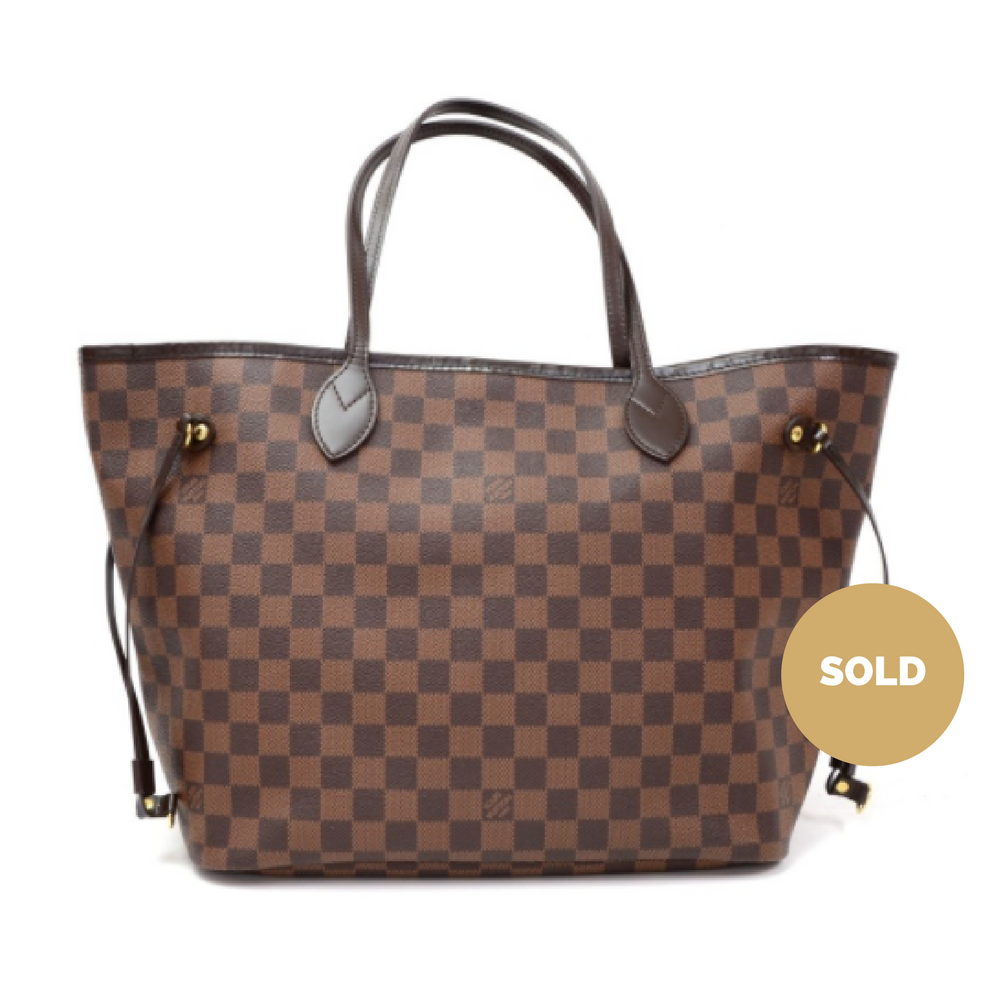 damier ebene canvas neverfull mm tote