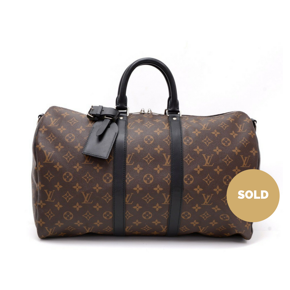 keepall 45 bandouliere monogram macassar canvas travel bag