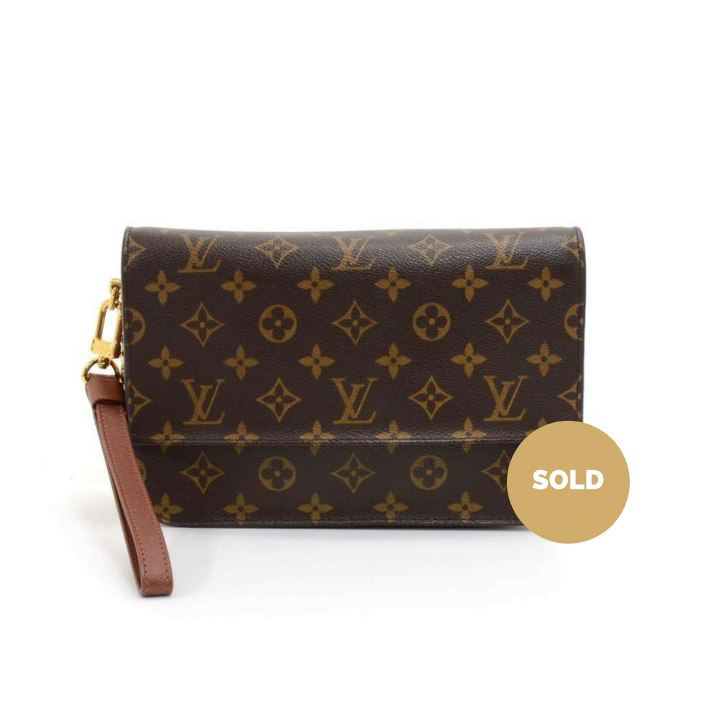 orsay monogram canvas clutch bag