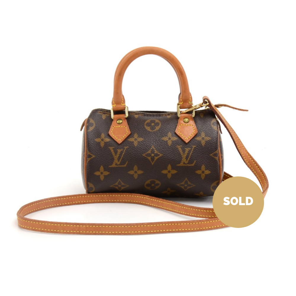 mini speedy sac hl monogram canvas handbag with strap